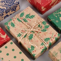 Christmas Double Side Printed Kraft Gift Wrapping Paper