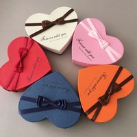 Custom Design Heart Shape Chocolate Box with Ribbon Bowknot