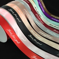 Custom Logo Printed Gilt Lettering Gift Packing Silk Ribbon