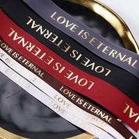 Custom Logo Printed Gilt Lettering Gift Packing Silk Ribbon